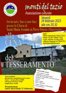 Cena del Tesseramento 2023 – venerdì 24 febbraio 2023